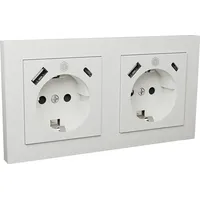 Icy Box Doppelsteckdose Unterputz IB-MPS4200W-PD Weiß 2 St.