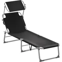 CASARIA Sonnenliege Klappbar 190 x 60 x 30 cm Grau