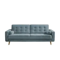 Sofa.de Schlafsofa mit Bettkasten Fjord ¦ blau ¦ Maße (cm): B: 226 H: 88 T: 90