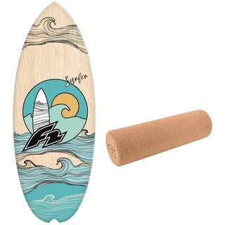 F2 Set Balance Board Halfshell 80x30cm mit Korkrolle braun NO SIZE