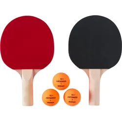 Tischtennis-Set 2 Schläger PPR 100 Small und 3 Bälle EINHEITSFARBE No Size