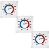 Lantelme 3 Stück Kühlschrankthermometer Set beideseitig selbstklebend und justierbar Temperatru +/- 50°C Analog Bimetall Thermometer für Kühlschrank Gefrierschrank Kühltheke