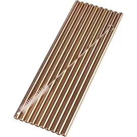 APS Trinkhalme Edelstahl 10 St. Ø 8 mm Länge 21,5 cm Kupfer-Look
