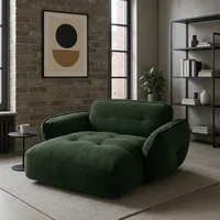 BeType Chaiselongue BETYPE "Be Fluffy, moderner Love Seat, XXL Sofa, Lese-Sessel, Big-Sessel für 2", grün (dunkelgrün), B:182cm H:87cm T:184cm, 100% Polyester, Sofas, Chaiselongue, Softes Sitzgefühl, moderne Kedernaht, hochwertiger Bezug