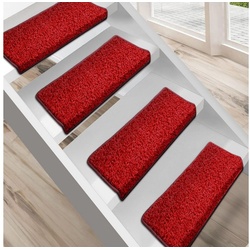 Stufenmatte Shaggy-Stufenmatte Madrid, Treppenschoner, 16 Farben, 2 Varianten, Karat, Rechteckig rot Rechteckig