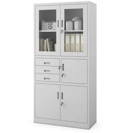 Jan Nowak C018S Aktenschrank 185 x 90 x 40 cm Grau