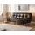 vente-unique Schlafcouch Kunstleder 3-Sitzer Schwarz
