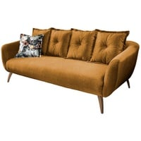 Livetastic 3-Sitzer-Sofa Gelb, Velours