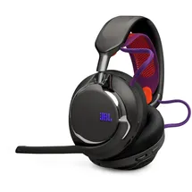 JBL Quantum 950 Kabelloses Multi-Plattform-Bluetooth-Gaming-Headset mit JBL Quantum Raumsound und Head-Tracking, Noise-Cancelling-Mikrofon, USB-C-Kabel, 50-h-Akku und austauschbaren Teilen, Schwarz