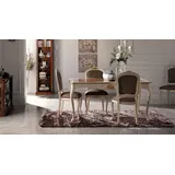 Tisch Echtes Holz Klassische  Barock Antik Stil Esstisch Tisch Echtes Holz - Weiß