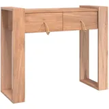 vidaXL Konsolentisch 90x35x75 cm Teak Massivholz