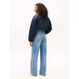 Tommy Hilfiger TOMMY JEANS "CLAIRE HR WD", Damen, Gr. 30, Länge 32, blau (denim medium), Denim/Jeans, Obermaterial: 99% Baumwolle, 1% Elasthan, Abriebeffekte, weit knöchellang, Jeans