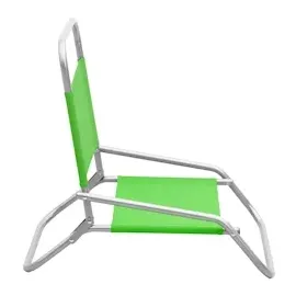 vidaXL Klappbare Strandstühle 2 Stk. Grün Stoff