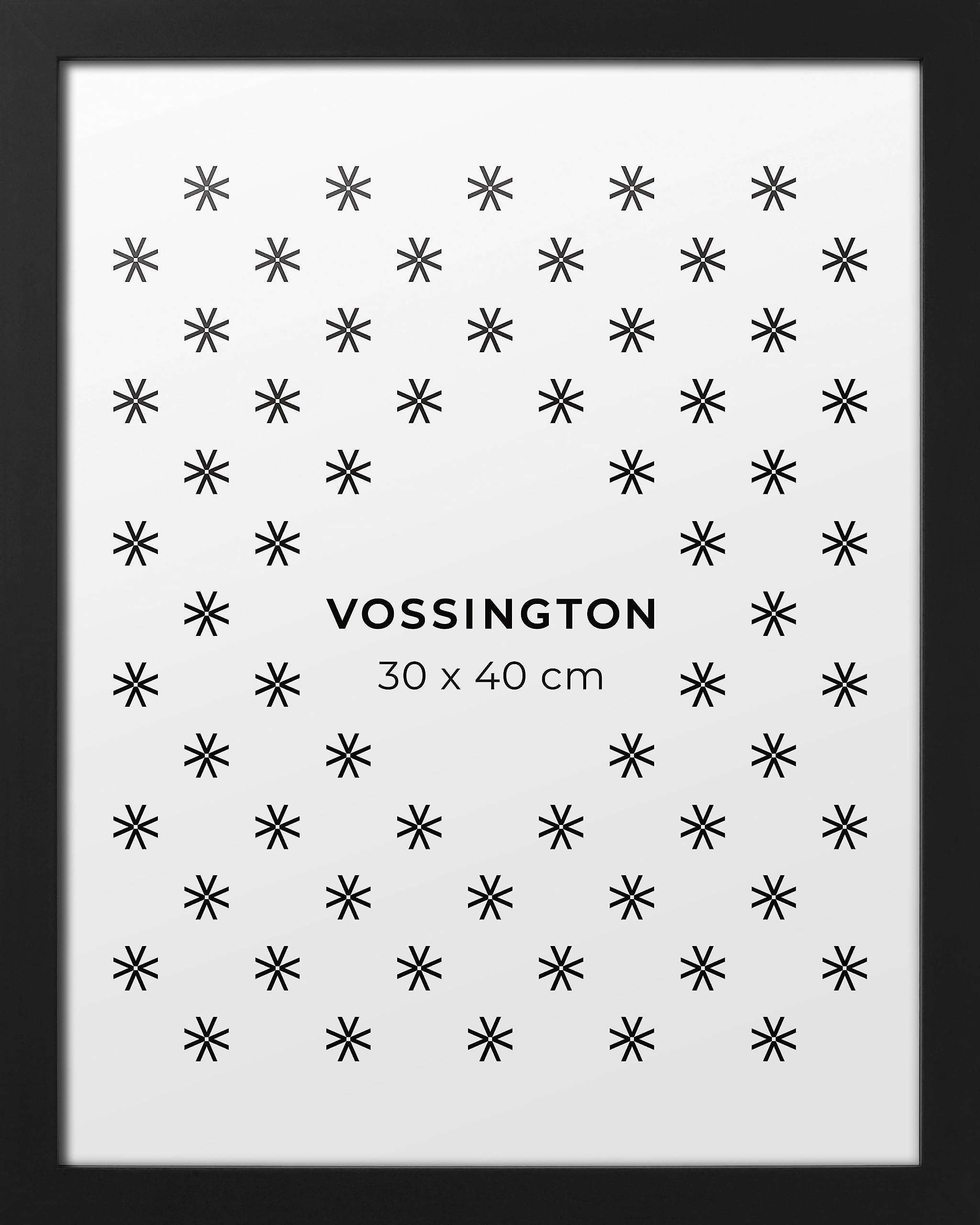 Vossington Bilderrahmen 30x40 Schwarz - Modernes, klassisches Design - Rahmen für 1 Bild, Foto, Poster oder Puzzle im Format 30 x 40 cm (40x30 cm)