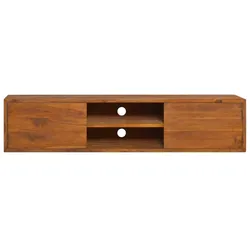 vidaXL Wand-TV-Schrank 135x30x30 cm Teak Massivholz