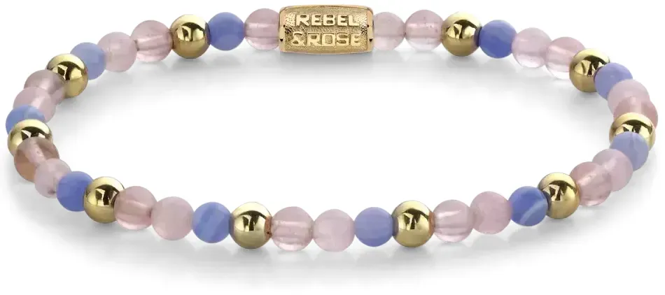 REBEL & ROSE - BRACELETS BEADS - Pink Summer Vibes - gold / 4 MM