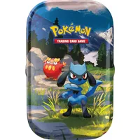 Pokémon: Sammeldose MegaEvolution – Heldenhafte Aufstieg (Riolu und Darumaka) des Pokémon TCG (1 Stickerbogen, 1 Pokémon Illustrationskarte der Mini-Dose und 2 Booster-Pack)