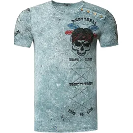 RUSTY NEAL T-Shirt RUSTY NEAL, Herren, Gr. 3XL, grau, 100% Baumwolle, bedruckt, normal, Rundhals, Shirts T-Shirt, mit verwaschenem Print