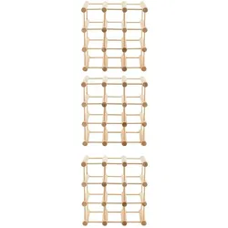 PROREGAL Modulares Weinregal VINOTECA MOD | HxBxT 36x36x24cm | 3x 9 Flaschen | Massives Eichenholz | Natur | Flaschenregal