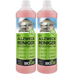 BIOLAB Allzweckreiniger Konzentrat 1:40 Allzweckreiniger (2-St. 2 x 1000 ml Universalreiniger für den ganzen Haushalt)