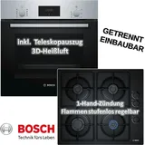 Bosch Backofen HBF114ESO mit Gas-Kochfeld POP6B6B10 - autark, 60cm