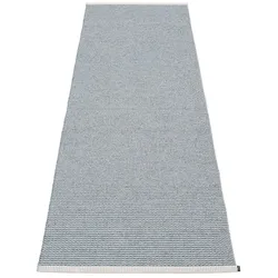 pappelina Mono Outdoor-Teppich - sturmblau / hellgrau 85 x 260cm
