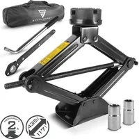 STAHLWERK Scherenwagenheber 2.000 kg, Hubkraft Kfz-Set mit Ratsche,