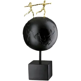 Gilde Skulptur Around the World schwarz, matt, metallische Optik, Erde & Paar, 34 cm hoch