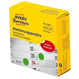 Avery Zweckform Klebepunkte 3855 grün Ø 19,0 mm, 250 St.