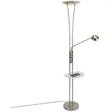 QAZQA Stahl Stehlampe mit Lesearm inkl. LED und USB-Anschluss - Sevilla
