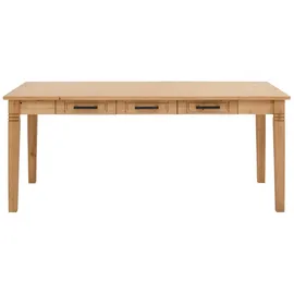 Home Affaire Esstisch HOME AFFAIRE "Anabel, Schubkästen mit schwarzen Metallgriffen", beige (natur, natur), B:180cm H:75cm T:90cm, Tische, Esstisch, Buffet aus massiver Kiefer, FSC, mit Schiebetüren, B/H 186/190 cm