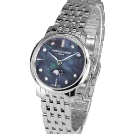 Frederique Constant Slimline Ladies Moonphase Edelstahl 30 mm FC-206MPBD1S6B