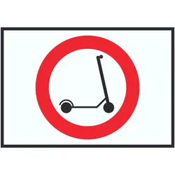 E- Scooter Durchfahrt verboten Symbol Schild Elektro -Tretroller Roller A1 (594x841mm)