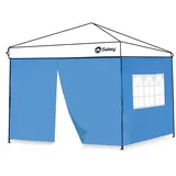 Sekey 2 Seitenteile Seitenwände für Pavillon 3×3m, Wasserdicht für Festzelt, Partyzelt (1 Fenster 1 Reißverschluss, Blau)