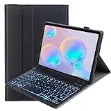 leleyo Tablet-Cover Tastatur mit Hintergrundbeleuchtung für Samsung Galaxy Tab S6 10,5 Zoll (25,6 cm), abnehmbare kabellose Tastatur QWERTY für Samsung Galaxy Tab S6, Schwarz