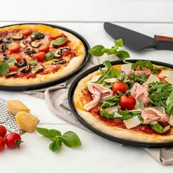 Zenker 3-tlg. Pizza Set Pizzaform Backblech Pizzaschneider Antihaftbeschichtung