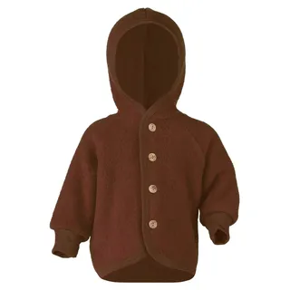 Engel - Wollfleece-Kapuzenjacke HOLZKNÖPFE in zimt melange Gr.86/92