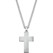 s.Oliver Kette mit Anhänger Kreuz Edelstahl Silber 50 cm