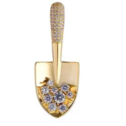 AUKUU Brosche Entworfene Entworfene goldene Schaufelbrosche voller, Diamantkorsage exquisites Anti Expositions Pin Zubehör