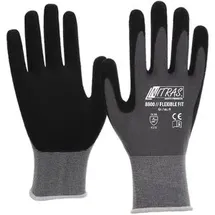 Nitras Arbeitshandschuhe Flexible Fit, 8800-7, Nitril-PU-Beschichtung, grau, Größe 7 / S, 12 Paar