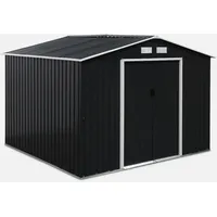 Sweeek Gartenschuppen aus Metall grau und weiß 7,06m2