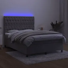 vidaXL Boxspringbett 140 x 200 cm Hellgrau