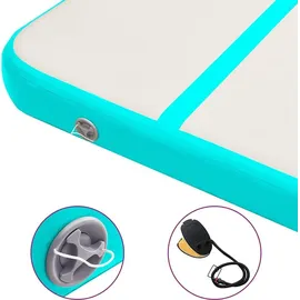 vidaXL Aufblasbare Gymnastikmatte mit Pumpe 600x100x20 cm PVC Grün