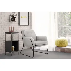 Sessel INOSIGN "Flin Cocktailsesel", grau, B:69cm H:86cm T:75cm, Sessel, mit Knöpfen und Kissenoptik im Rücken
