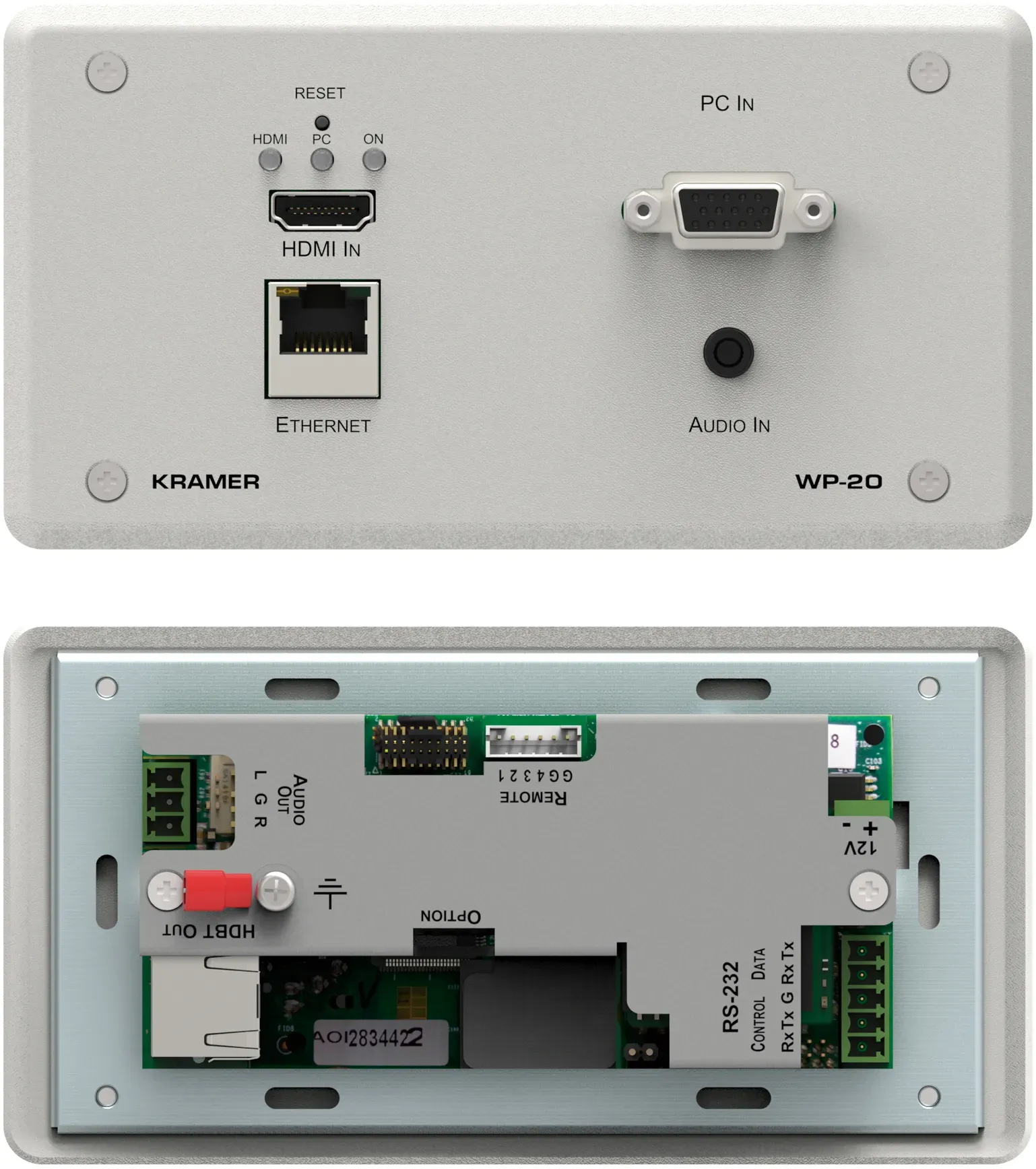 Kramer Electronics Kramer WP-20 Active Wall Plate - White - HDBaseT