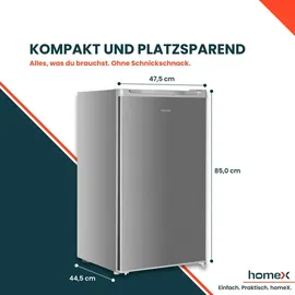 Homex CS0881-S Tischkühlschrank (90 l, 850 mm hoch, Silber)