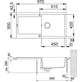 Franke Einbauspüle Fragranit Maris MRG 611-100 – Black Matt