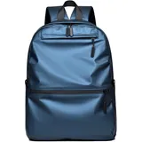 PORRASSO Rucksack Herren Casual Daypack 14 Zoll Laptoprucksack Wasserdichter Lederrucksack Schultaschen für Hochschule Reisen Täglicher Gebrauch Blau