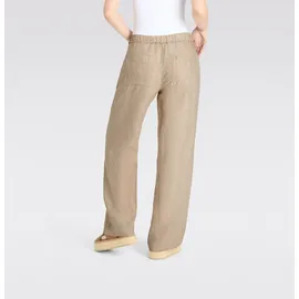MAC Jeans Chiara Belt Leinenhose Wide Fit Braun 44 30