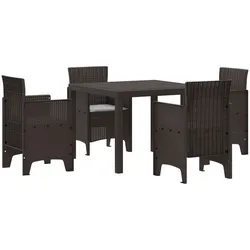 vidaXL Garten-Dining-Set 5 pcs Braun Plastik